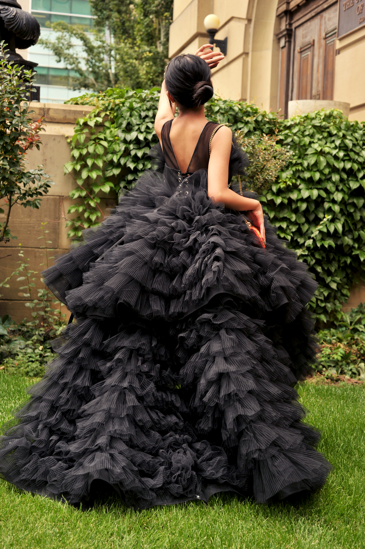 Odessa Ruffled Tulle Gown