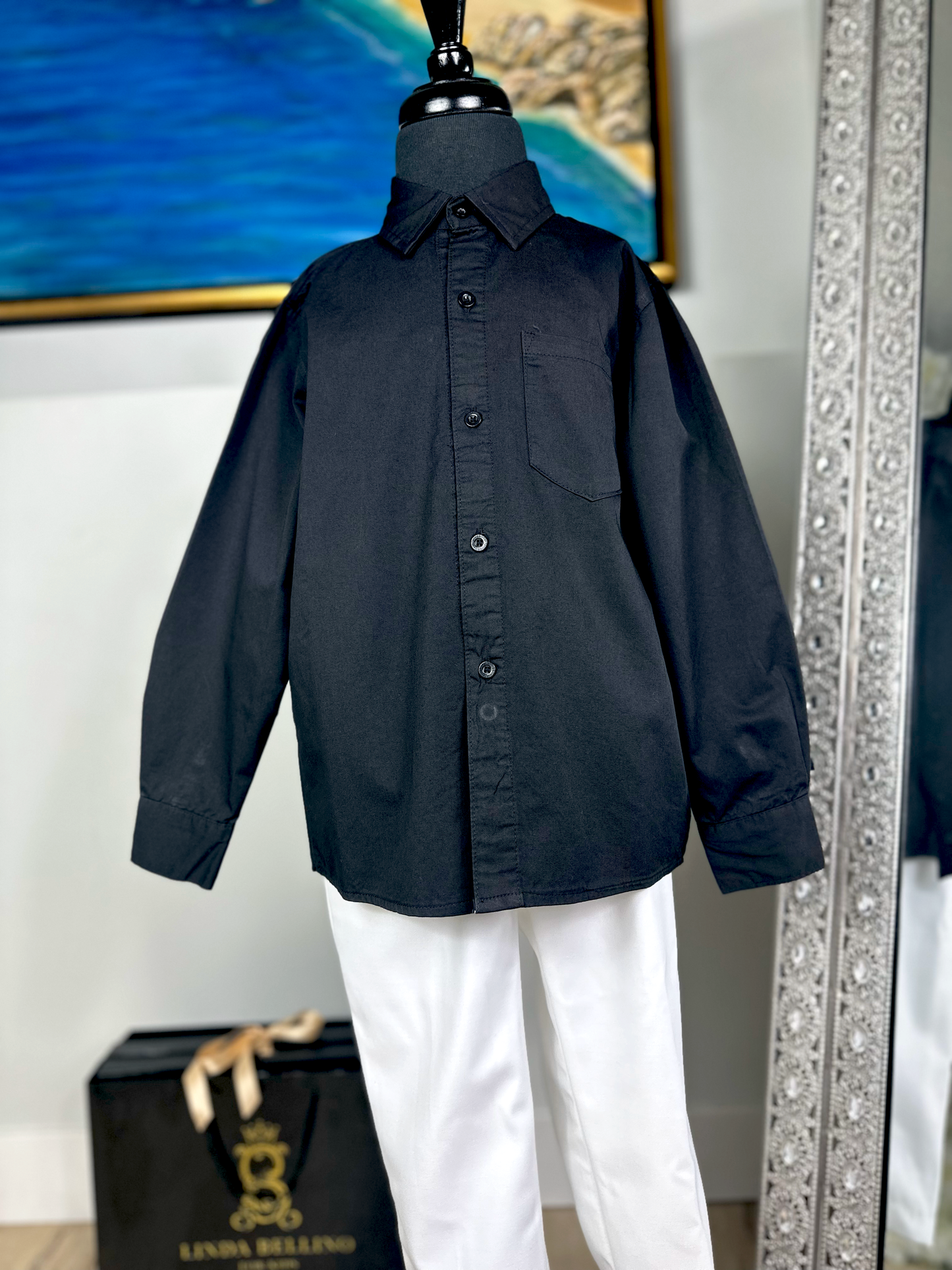 LB Cotton Dress Shirt - Black