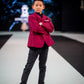 Boys Premium Wool Blend Blazer | Burgundy