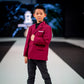 Boys Premium Wool Blend Blazer | Burgundy