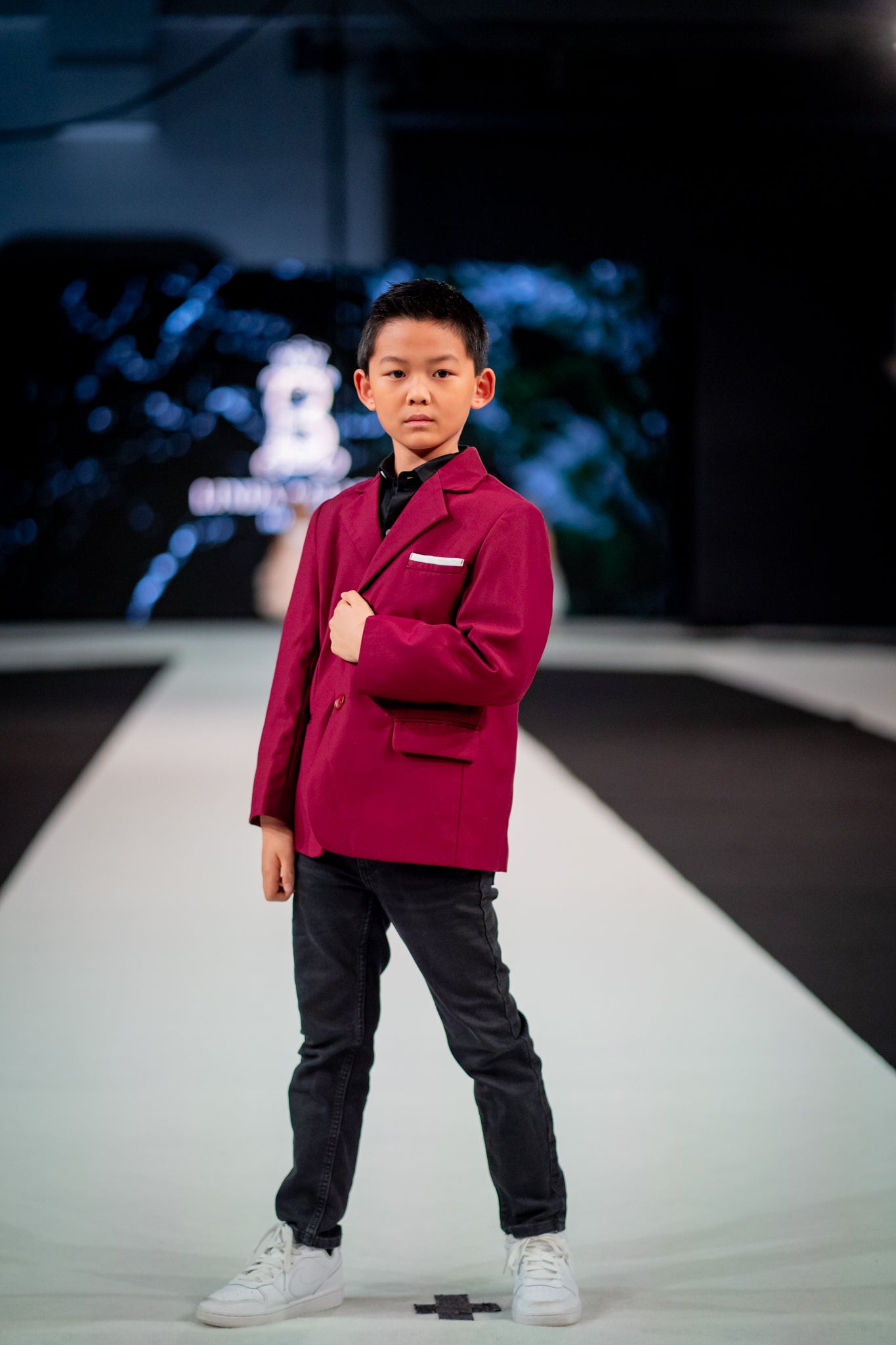 Boys Premium Wool Blend Blazer | Burgundy