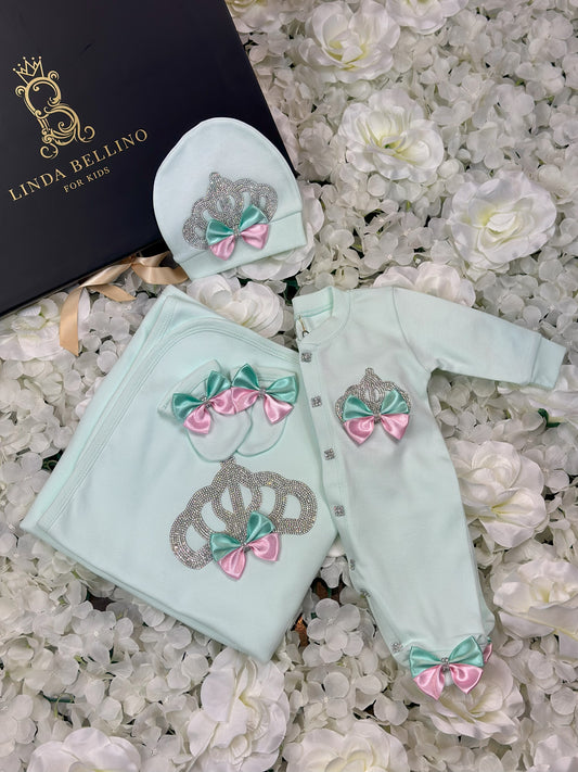 LB Lux Baby Gift Set | Mint Green | 4 Piece Set