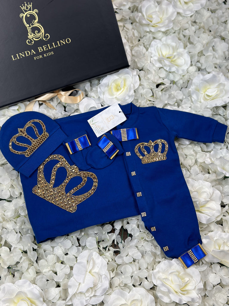 LB Lux Baby Gift Set | Navy Blue & Gold | 4 Piece Set