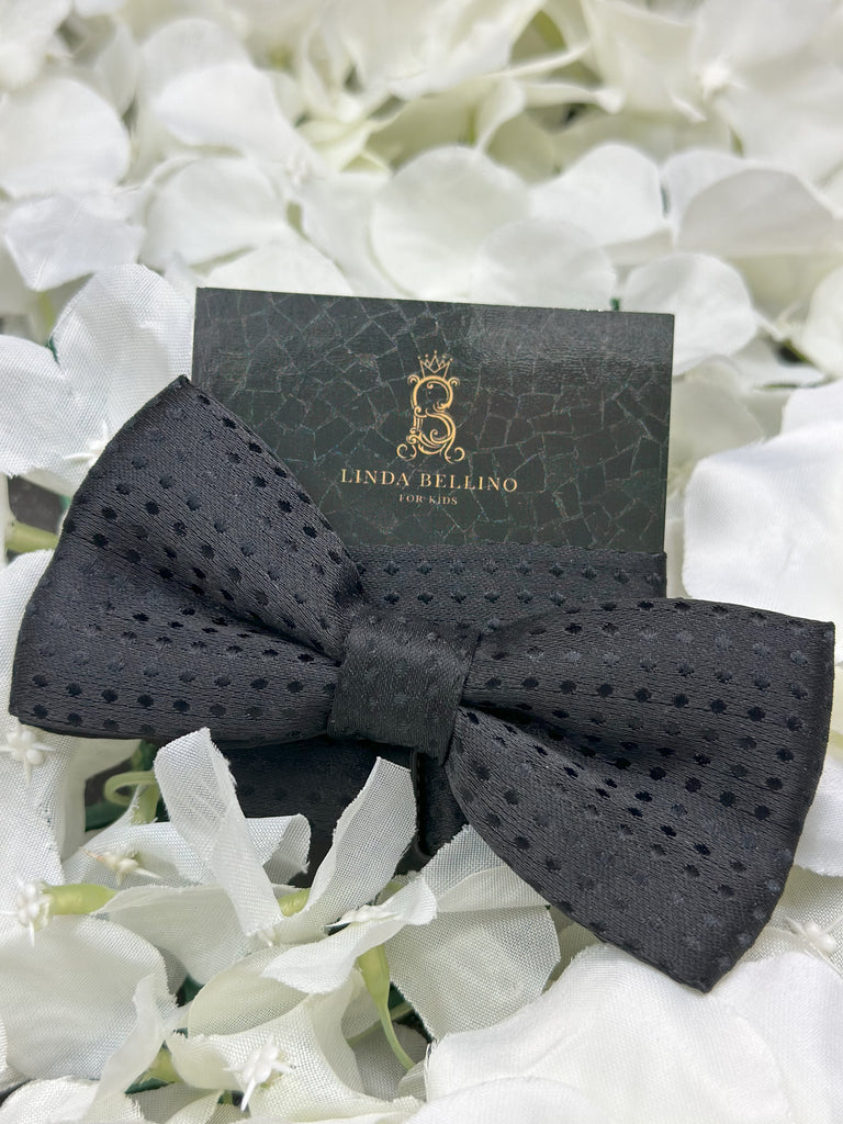 LB Bow Tie- Midnight Black Polka Dot