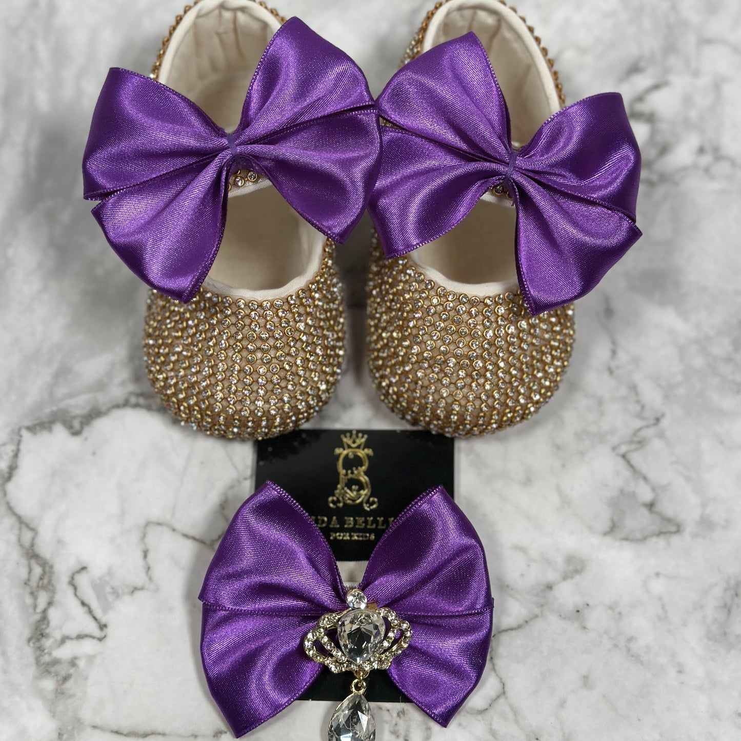 Linda Bellino Baby Luxe Set – Sparkly Shoes & Headband