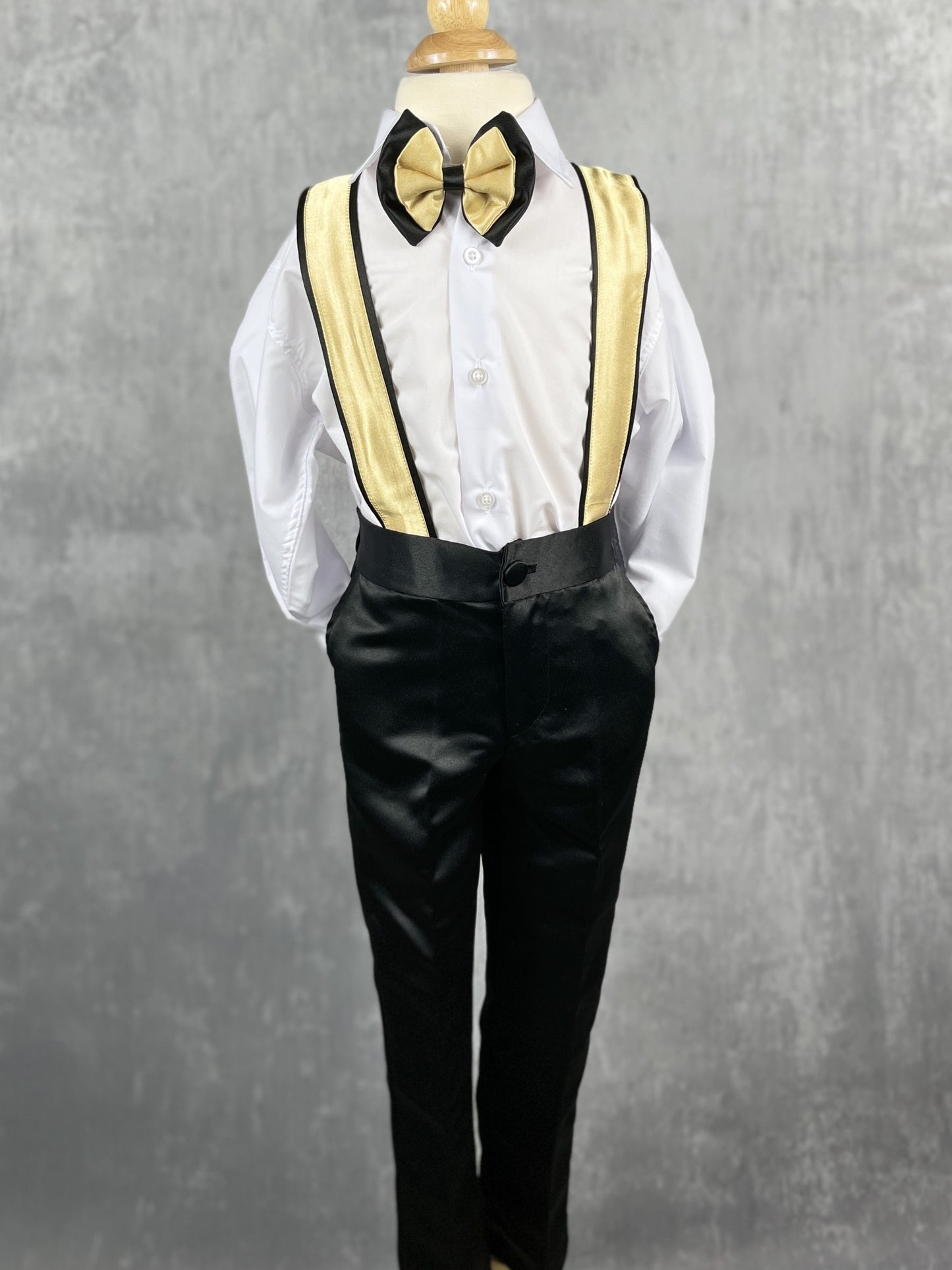 LB Creased Dress Pants - Black & Gold