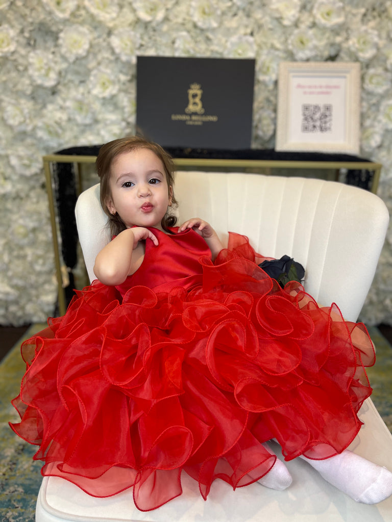 Latina Organza Dress | Red
