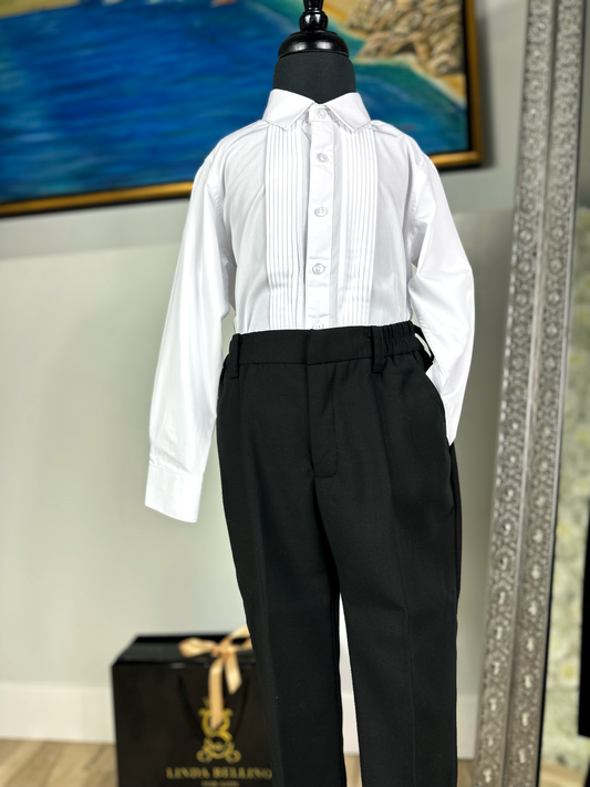 Andy & Evan Childrens Boys Satin Tuxedo Suit Suspenders Bow Tie Set Bl -  Shop Linda's Stuff