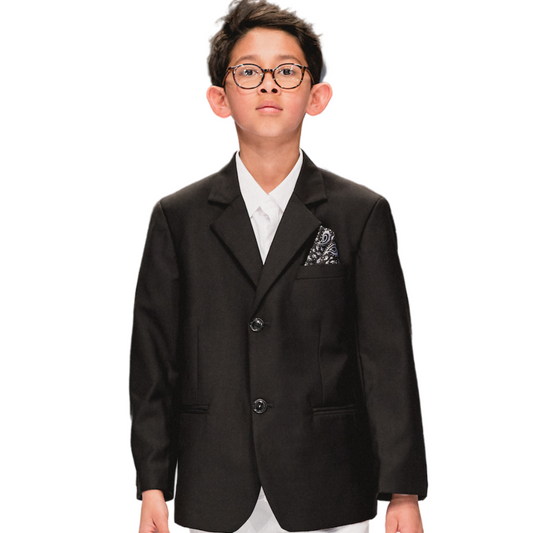 Boys Premium Wool Blend Blazer | Black