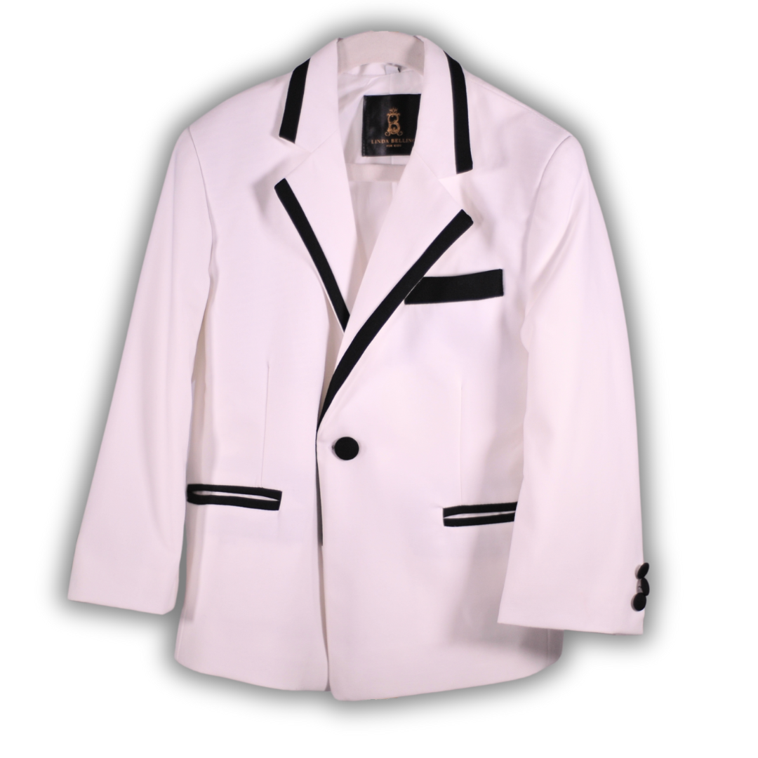 Boys Premium Wool Blend Blazer | White