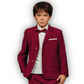 Boys Premium Wool Blend Blazer | Burgundy