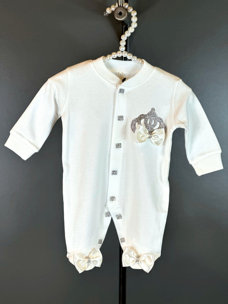 LB Turkish Cotton Baby Lux Onesie | White