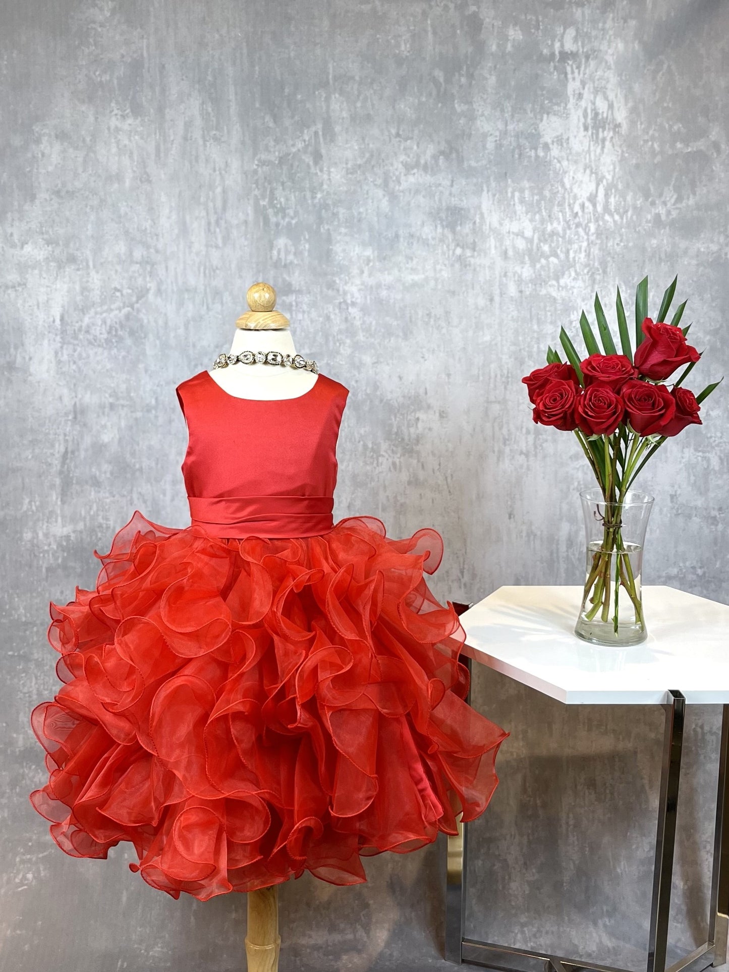 Latina Organza Dress | Red